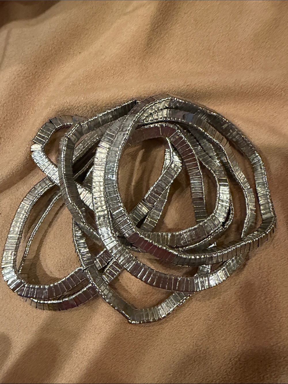 Zara Silver Sequin Coil Hair Accessory